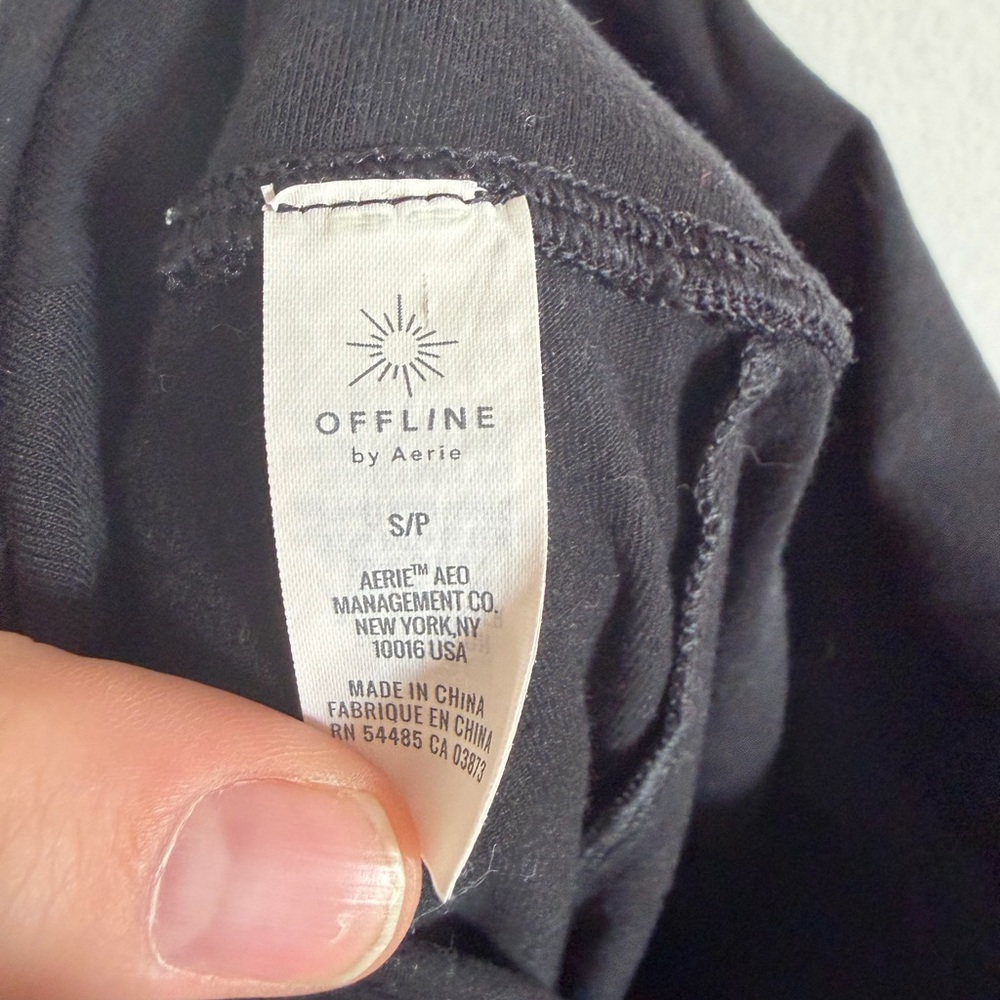 OFFLINE By Aerie Black OG Foldover High Waisted Super Flare Leggings size S EUC - Picture 10 of 11